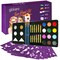 Glokers Face Paint Set - Face painting Kit Contains Cake Paints, Crayons, Paint Brushes, Glitter, Sponges and Stencils - Sensitive Skin Face and Body Paint - Suitable for Adults and Children